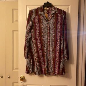 NWT Natural life tunic dress. Front button size medium